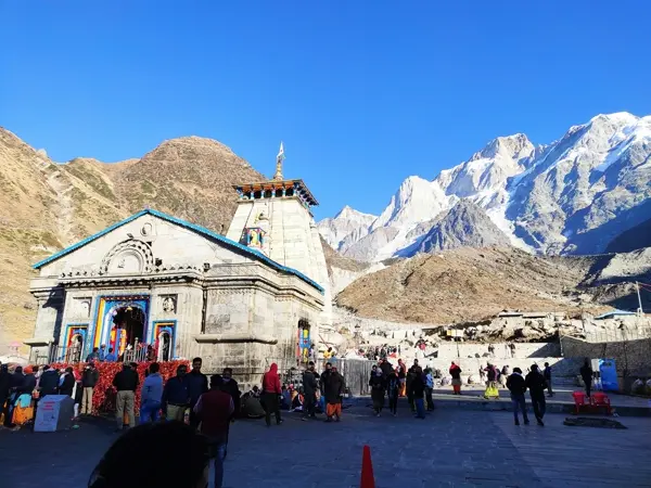Devotees at Char Dham temples: Yamunotri, Gangotri, Kedarnath, Badrinath in Uttarakhand